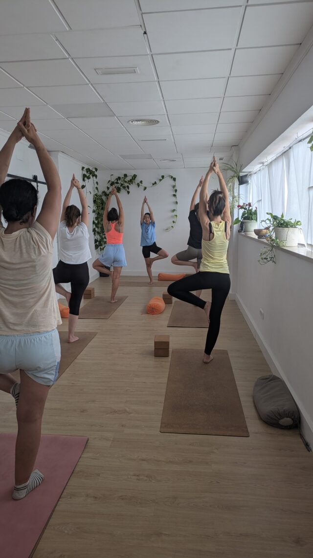 Clase de yoga en curso.